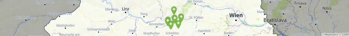Kartenansicht für Apotheken-Notdienste in der Nähe von Marbach an der Donau (Melk, Niederösterreich)